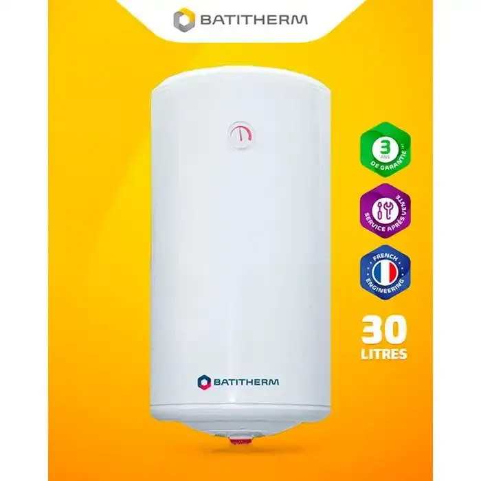 Chauffe-Eau Électrique Vertical 30L Batitherm - Format Compact & Haute Performance - 2000 W