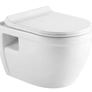 Cuvette Suspendue "Vita" en Céramique Blanc Éclatant avec Sortie Horizontale (52x37 cm)
