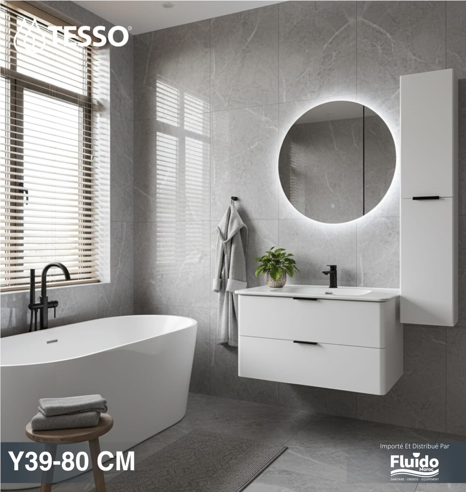 Meuble Salle de Bain Y39 – 80 CM