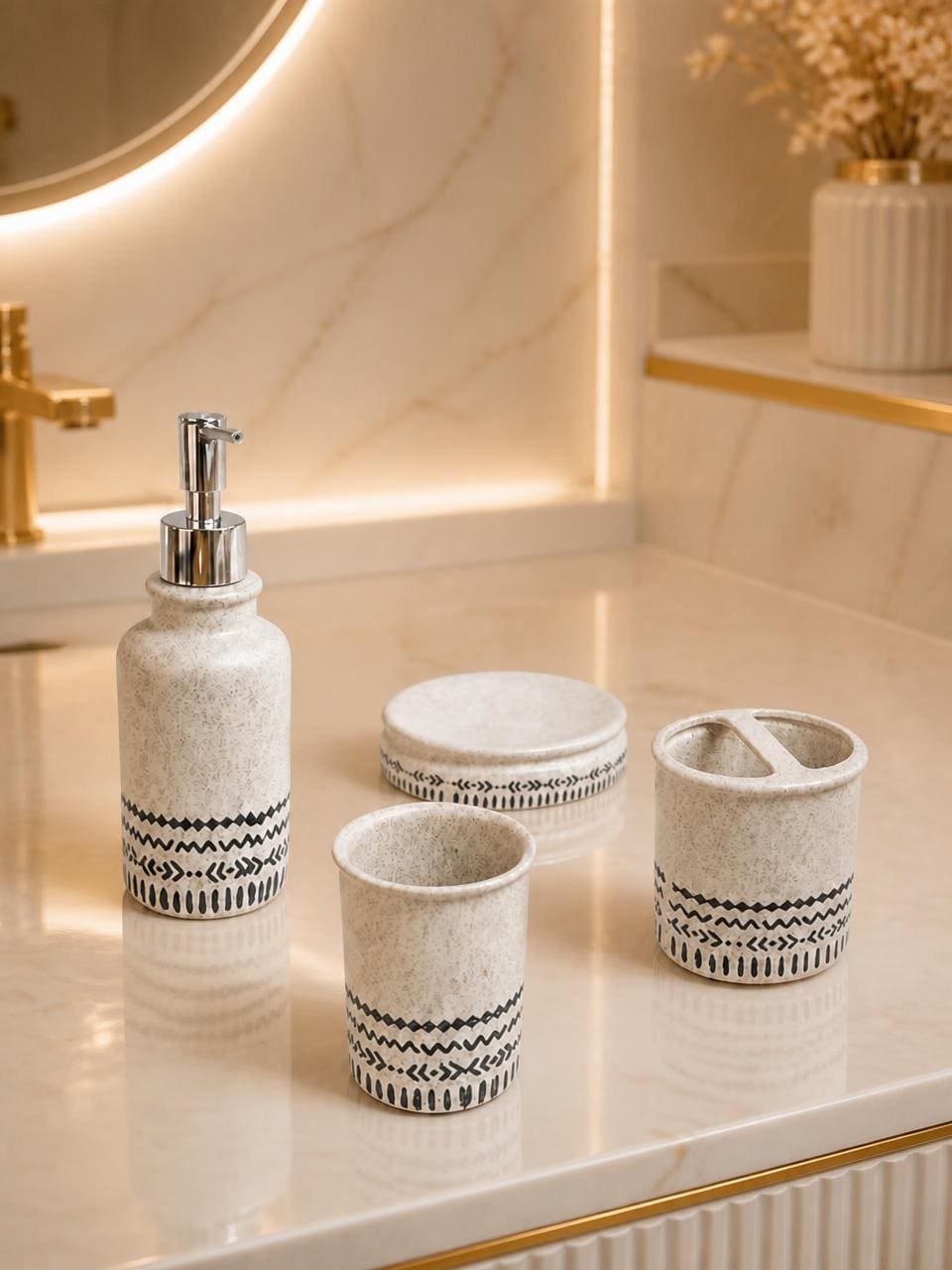 Ensemble d'accessoires de salle de bain en céramique 4 pièces 