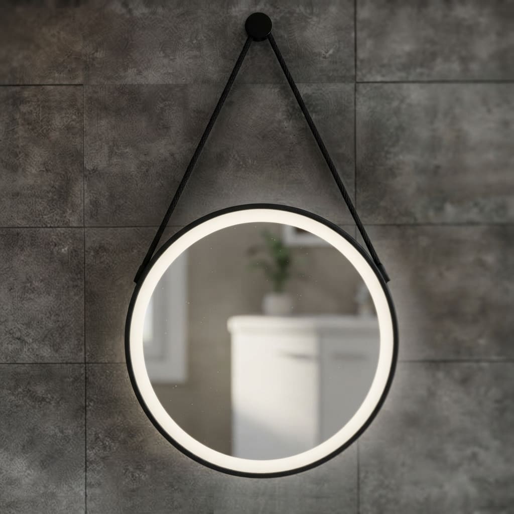Miroir LED Rond Suspendu – Design Moderne