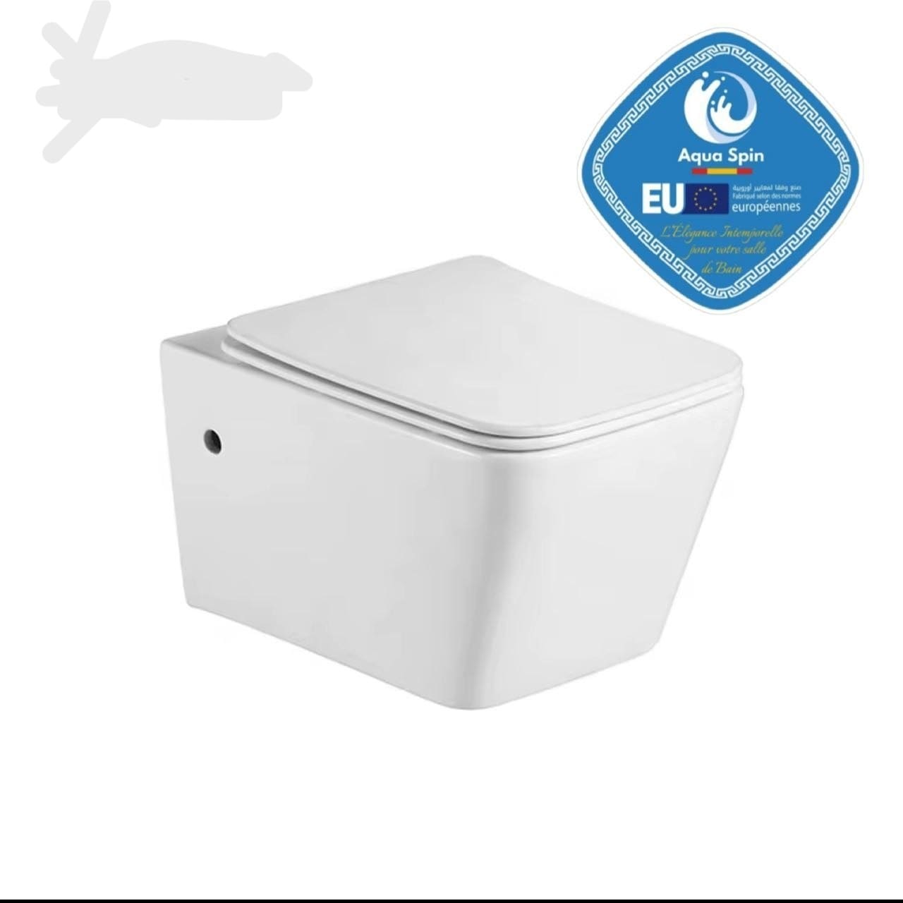WC Suspendu Blanc Premium – Design Carré Moderne