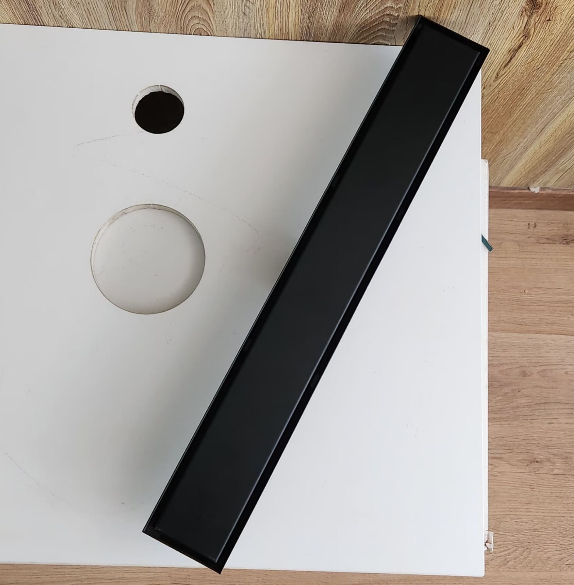 Siphon de sol linéaire en acier inoxydable noir mat – 50x7 cm   