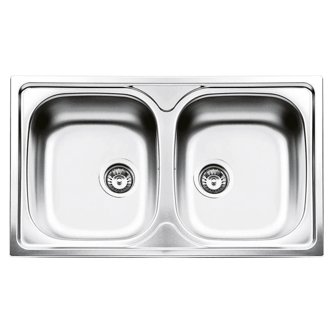 Sanili évier encastrable 86×50 2 cuves carres inox